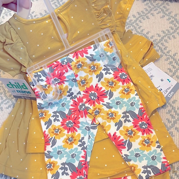 Carters Child of Mine shirt & legging girls 0-3 m and 12 m - Picture 2 of 5